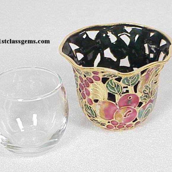 FINAL SALE PRICE NYCO International Cut-Out Cloisonne Candle Holder - Picture 2 of 2